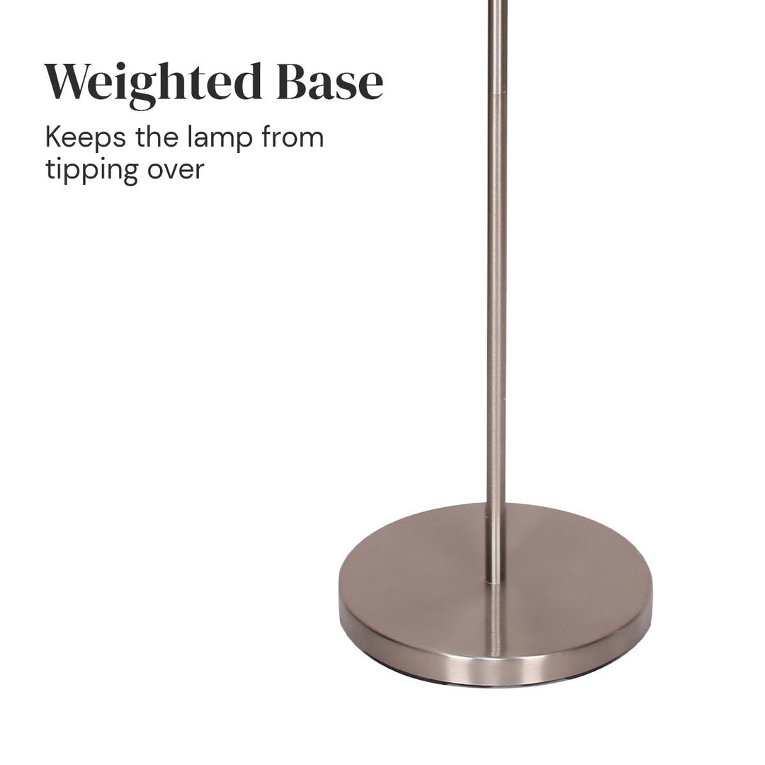 Nickel Metal Arc Floor Lamp