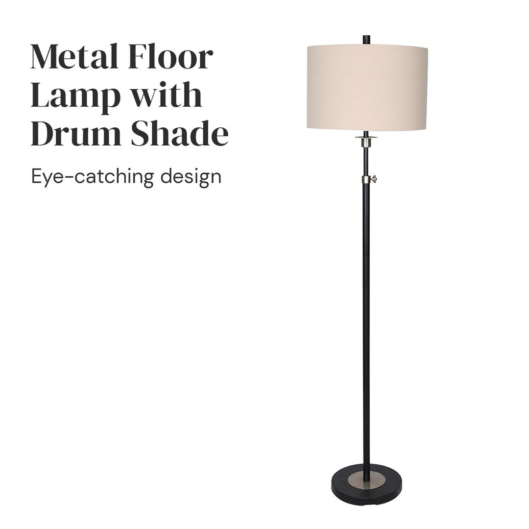 Metal Floor Lamp with Cream Drum Shade