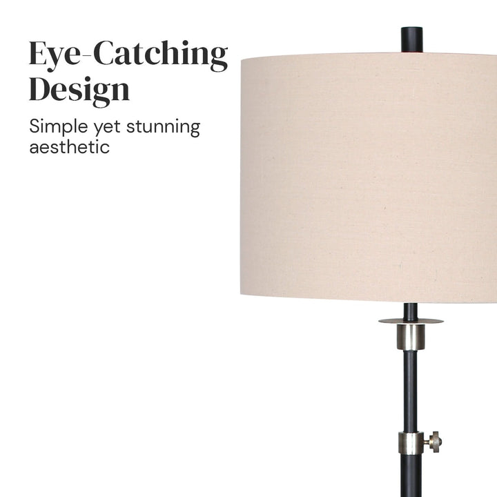 Metal Floor Lamp with Cream Drum Shade