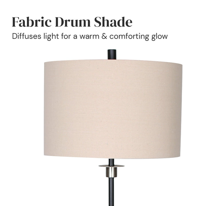 Metal Floor Lamp with Cream Drum Shade