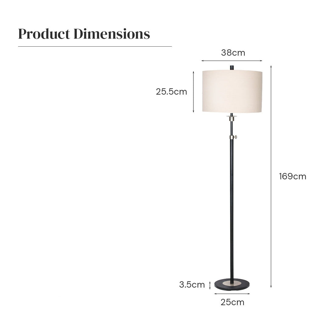 Metal Floor Lamp with Cream Drum Shade