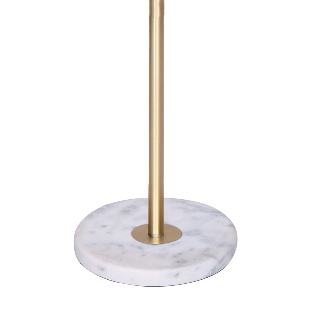 Glass End Brass Finish Table Top Floor Lamp