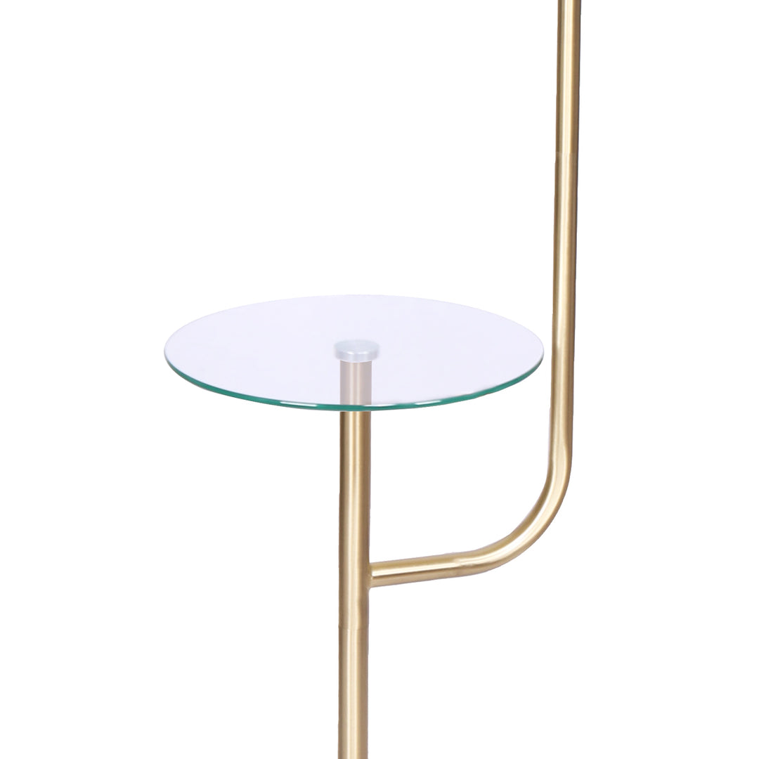 Glass End Brass Finish Table Top Floor Lamp