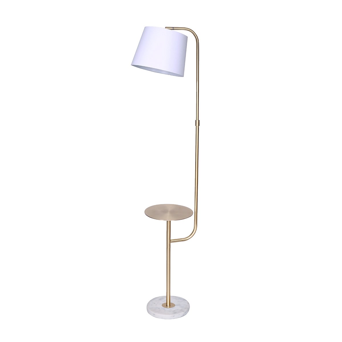 Marble & Metal End Table Top Floor Lamp - Homecoze