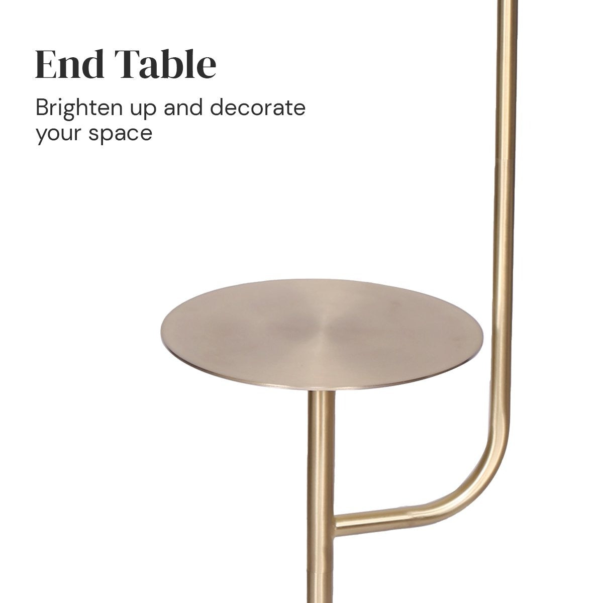 Marble & Metal End Table Top Floor Lamp - Homecoze