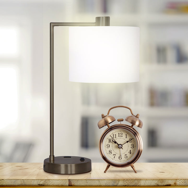 Metal Task Lamp with USB Charging Port Bronze Finish