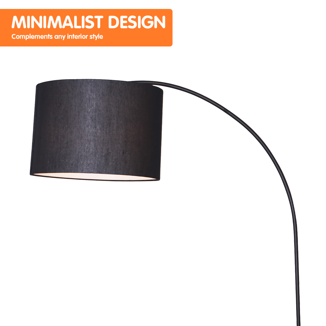 Metal Arc Arm Floor Lamp Shade Black