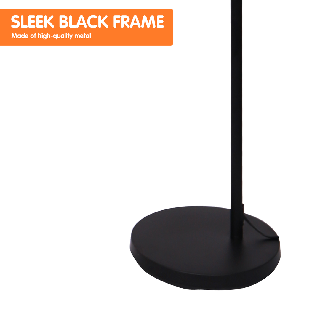 Metal Arc Arm Floor Lamp Shade Black