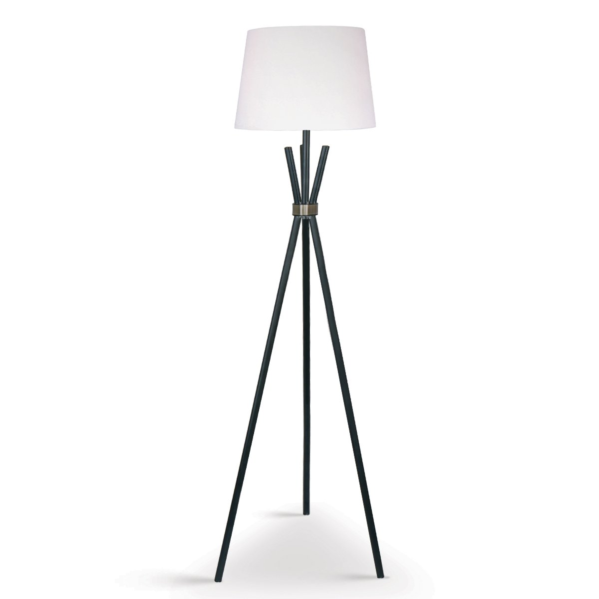 Tripod Floor Lamp in Metal and Antique Brass - Homecoze