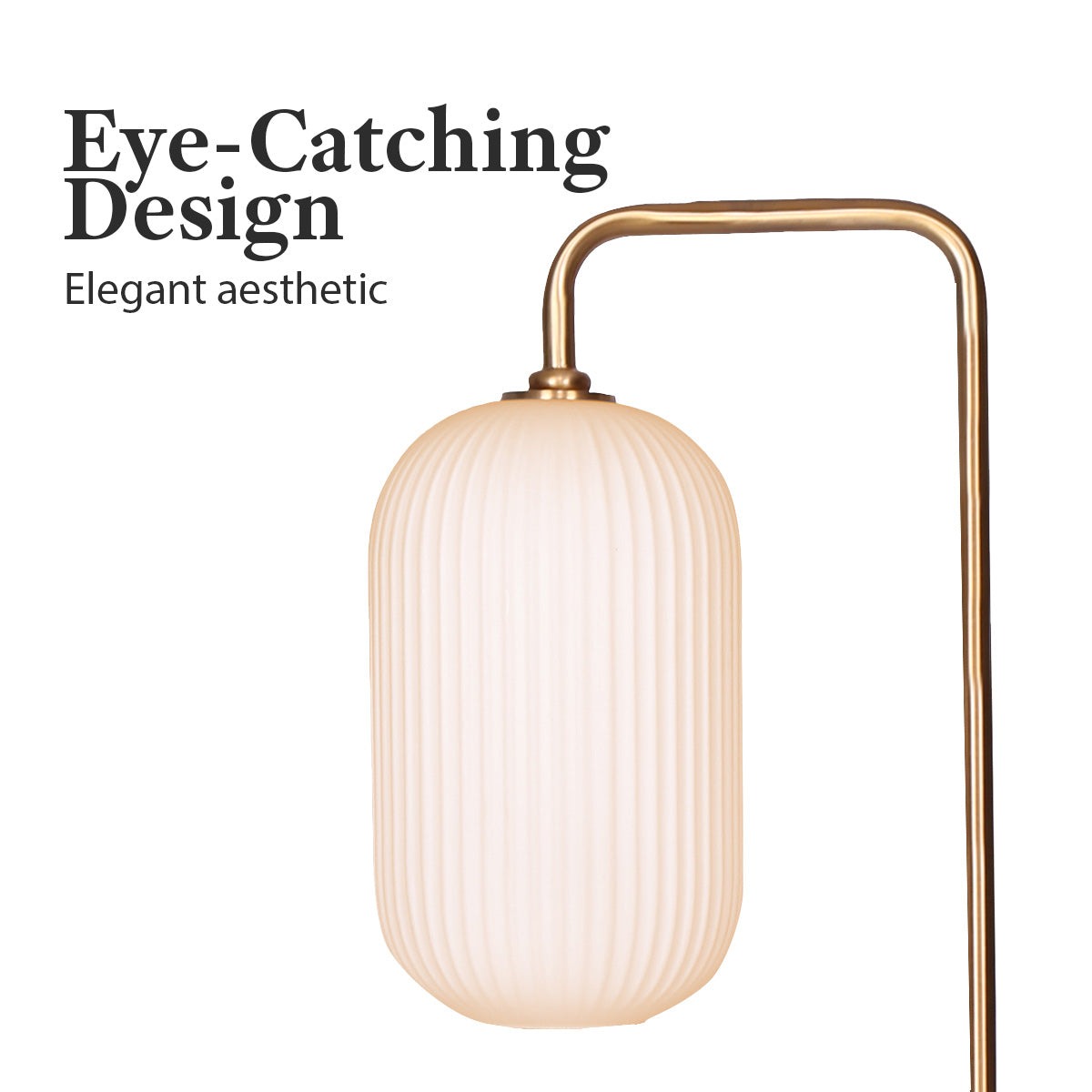 Metal Floor Lamp With Opal Glass Shade - Homecoze