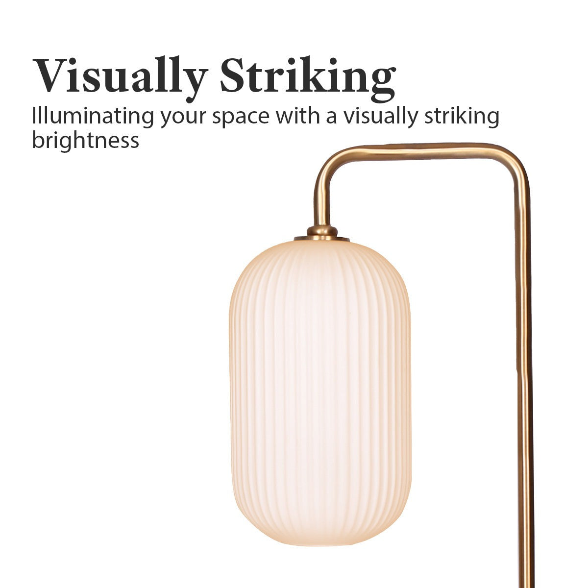 Metal Floor Lamp With Opal Glass Shade - Homecoze