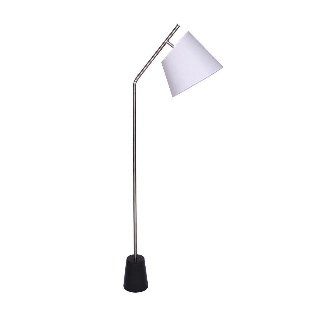 Metal Floor Lamp Nickel Finish with Black Marble Base