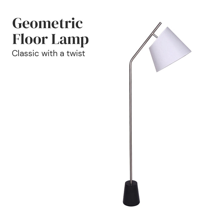 Metal Floor Lamp Nickel Finish with Black Marble Base