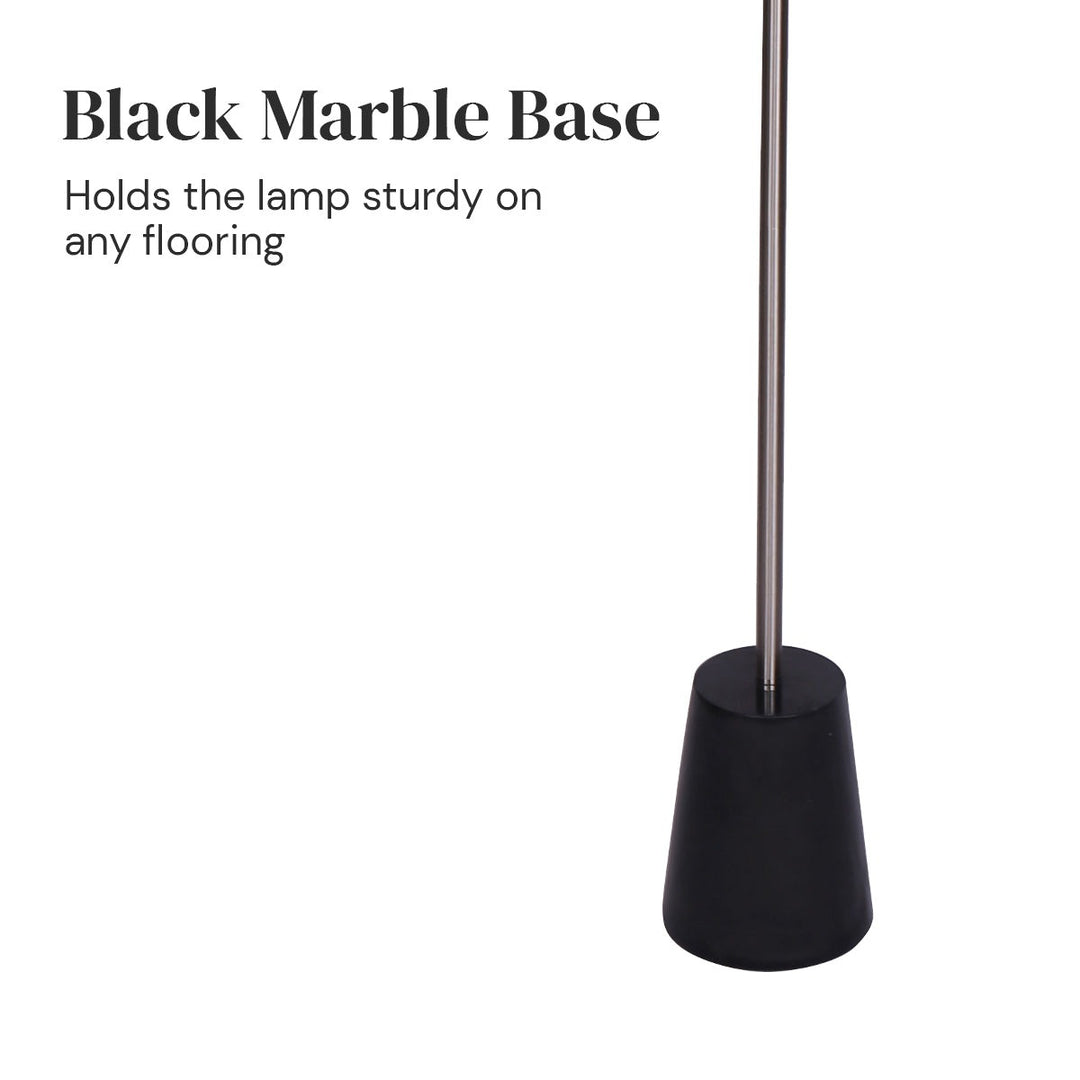 Metal Floor Lamp Nickel Finish with Black Marble Base