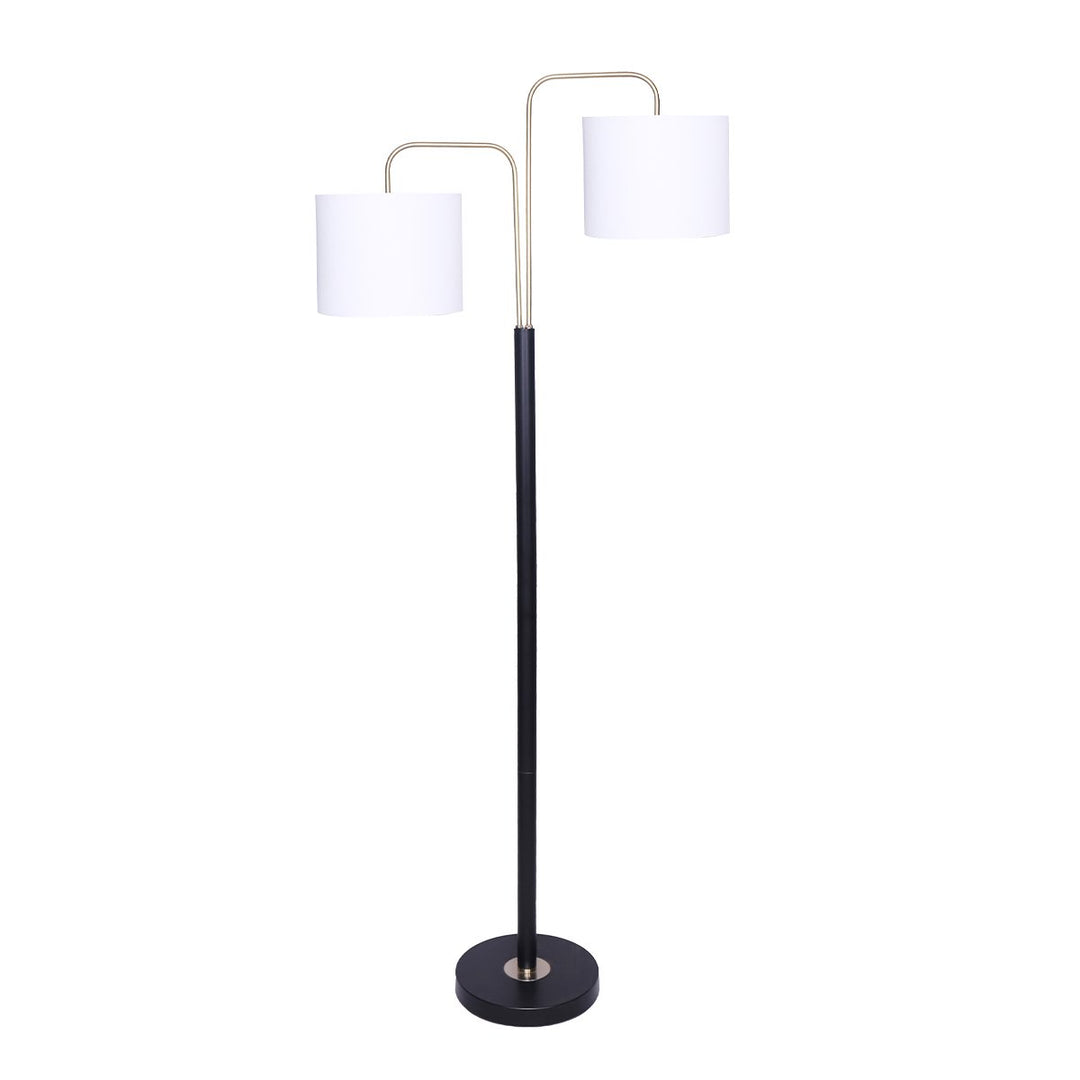 Black/Brass Finish Reading Light Floor Lamp