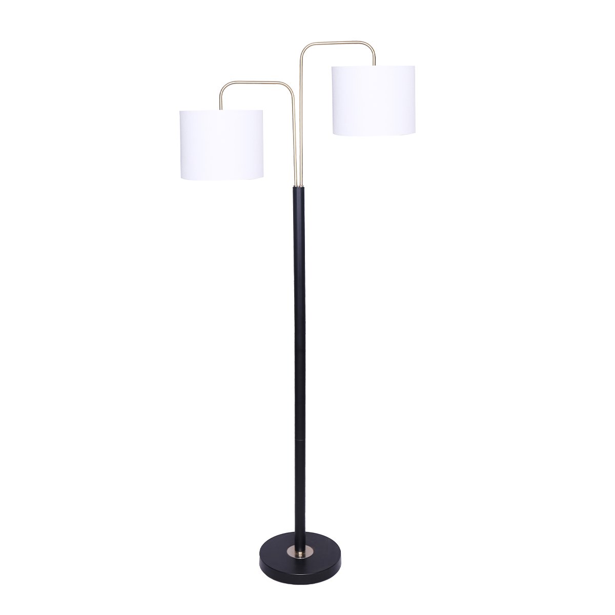 Black/Brass Finish Reading Light Floor Lamp - Homecoze