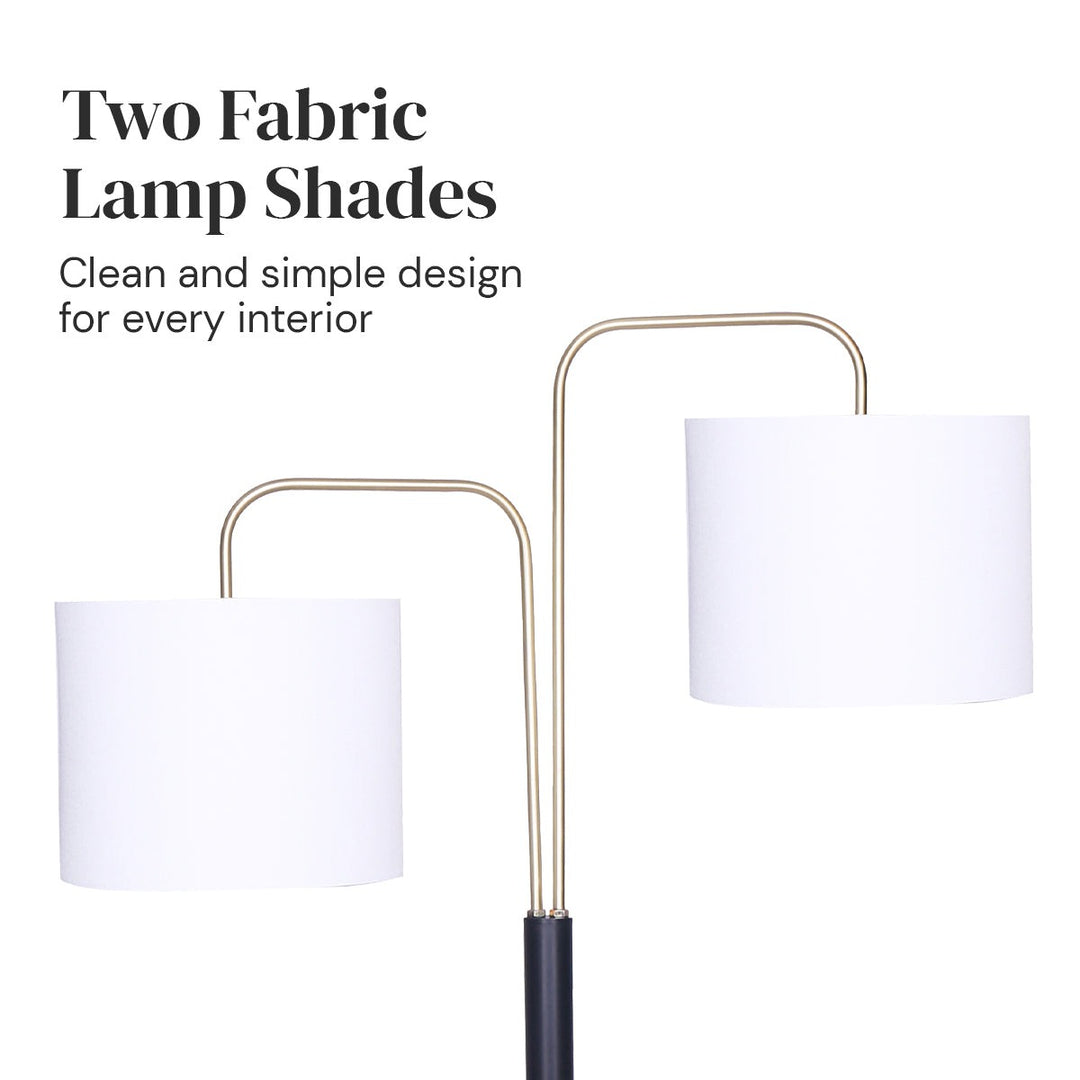 Black/Brass Finish Reading Light Floor Lamp