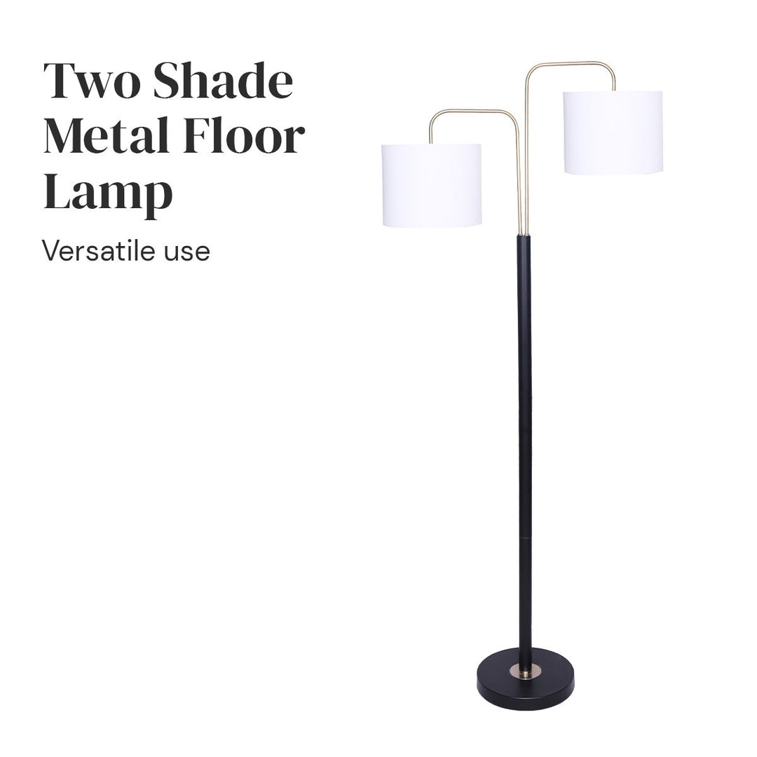 Black/Brass Finish Reading Light Floor Lamp