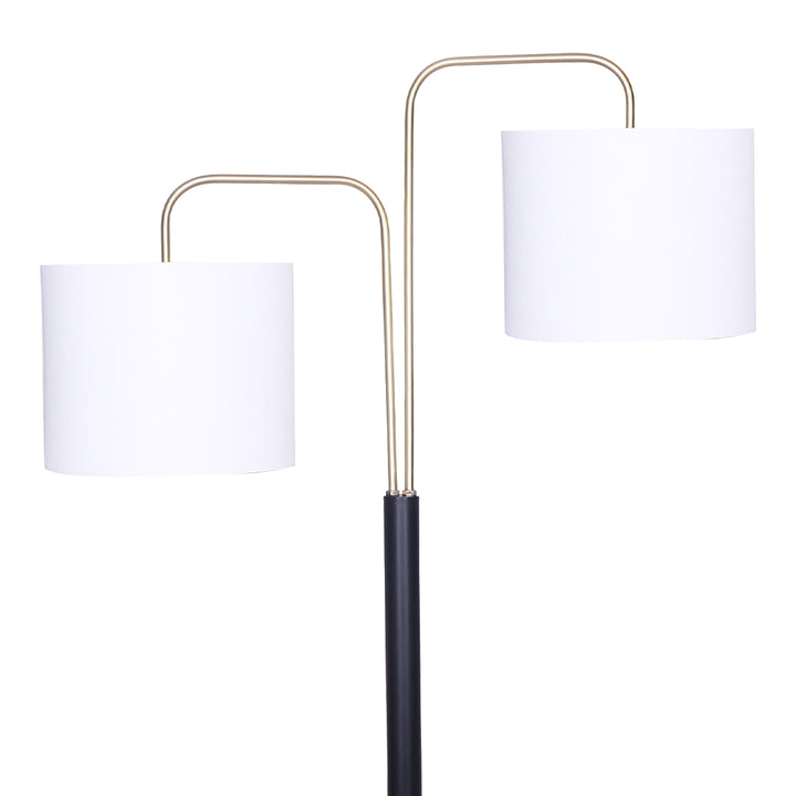 Black/Brass Finish Reading Light Floor Lamp