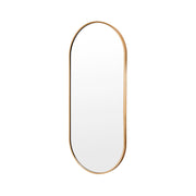 Gold Wall Mirror Oval Aluminum Frame Makeup Décor Bathroom Vanity 45 x 100cm Homecoze