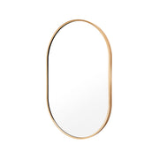 Gold Wall Mirror Oval Aluminum Frame Makeup Décor Bathroom Vanity 50 x 75cm Homecoze