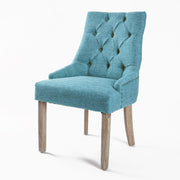 French Provincial Dining Chair Amour Oak Leg - Blue Homecoze