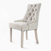 French Provincial Dining Chair Amour Oak Leg - Cream Homecoze