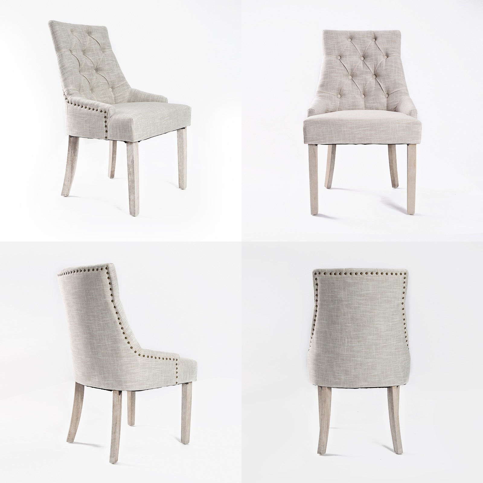 French Provincial Dining Chair Amour Oak Leg - Cream Homecoze