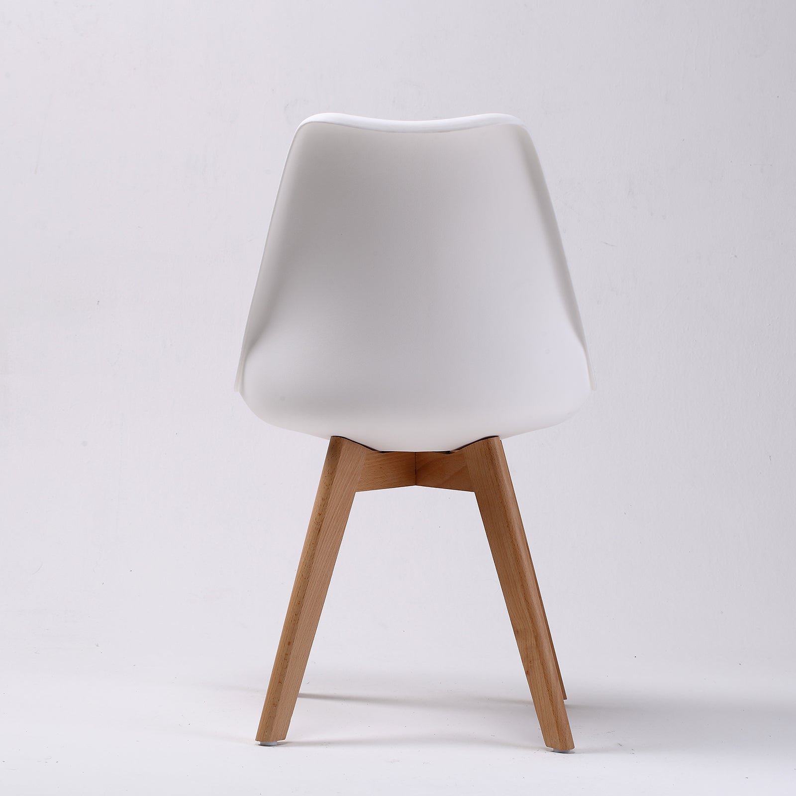Set of 4 Retro Dining Cafe Chair Padded Seat - White Homecoze
