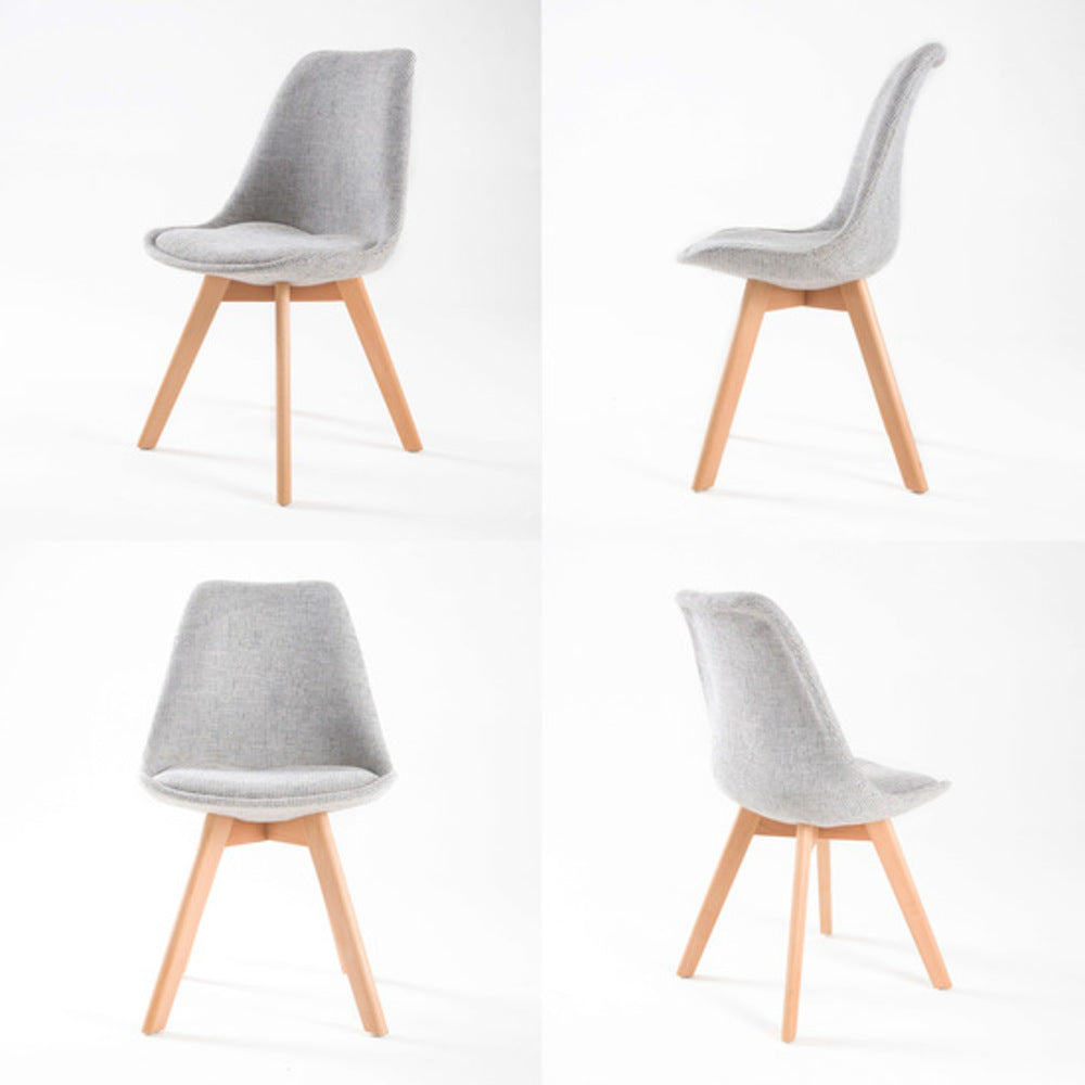 Set of 4 Retro Dining Café Chair in Fabric with Padded Seat - Grey Homecoze