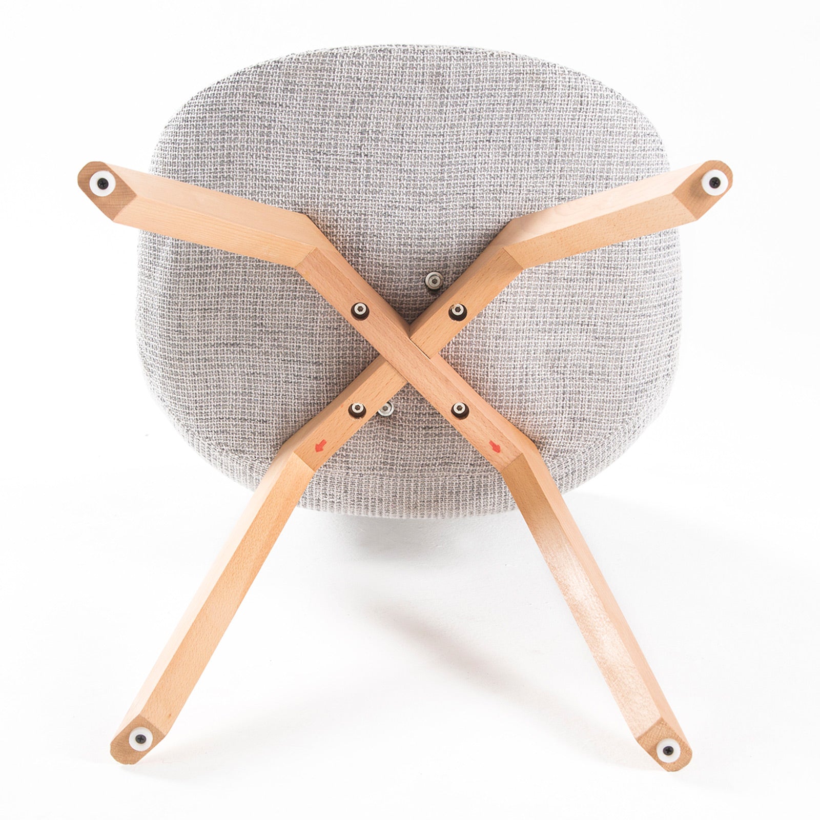 Set of 4 Retro Dining Café Chair in Fabric with Padded Seat - Grey Homecoze