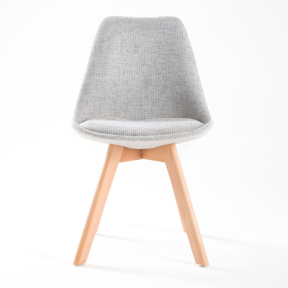 Set of 4 Retro Dining Café Chair in Fabric with Padded Seat - Grey Homecoze