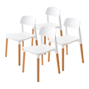 Set of 4 Set Retro Belloch Stackable Dining Cafe Chair - White Homecoze