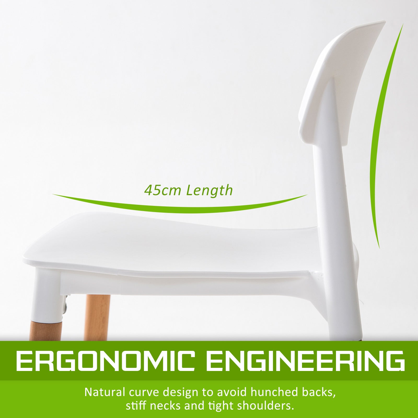 Set of 4 Set Retro Belloch Stackable Dining Cafe Chair - White Homecoze