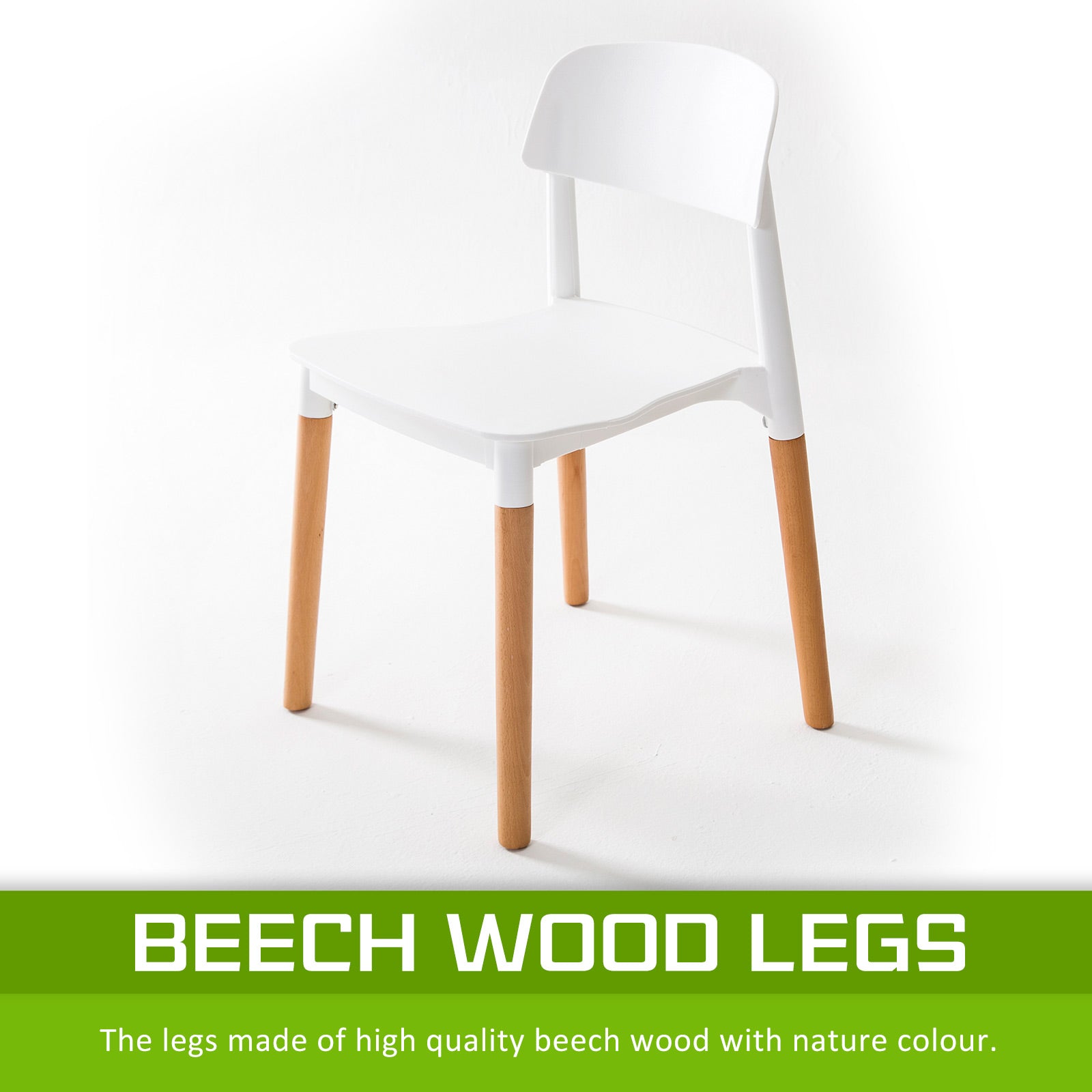 Set of 4 Set Retro Belloch Stackable Dining Cafe Chair - White Homecoze