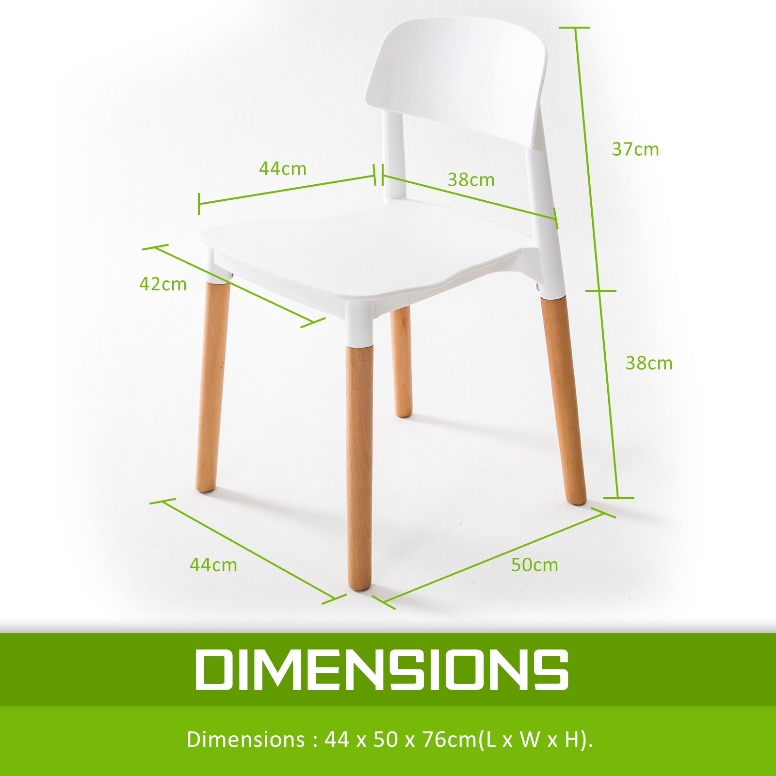 Set of 4 Set Retro Belloch Stackable Dining Cafe Chair - White Homecoze