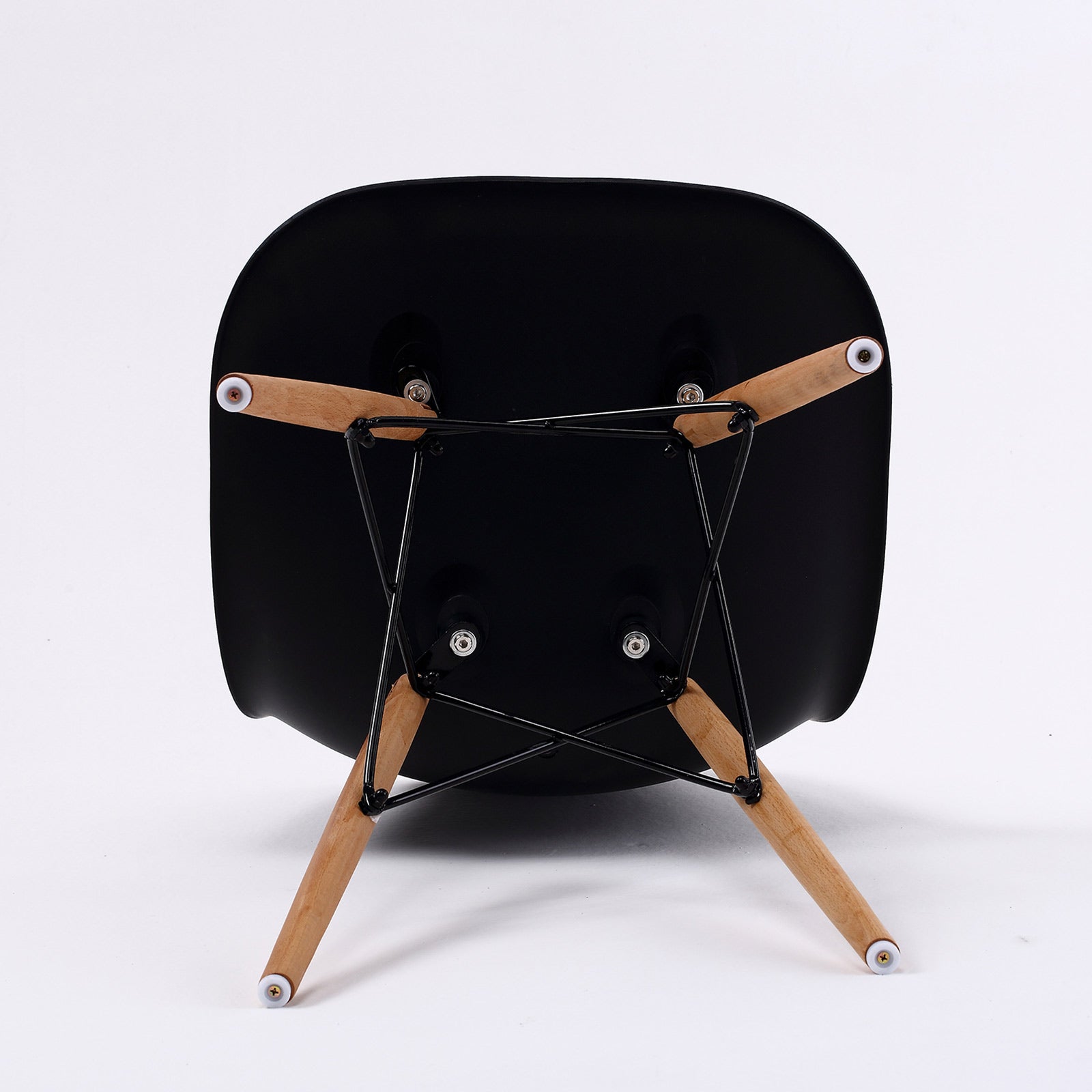 Set of 2 Retro Dining Café Chair DSW Plastic - Black Homecoze