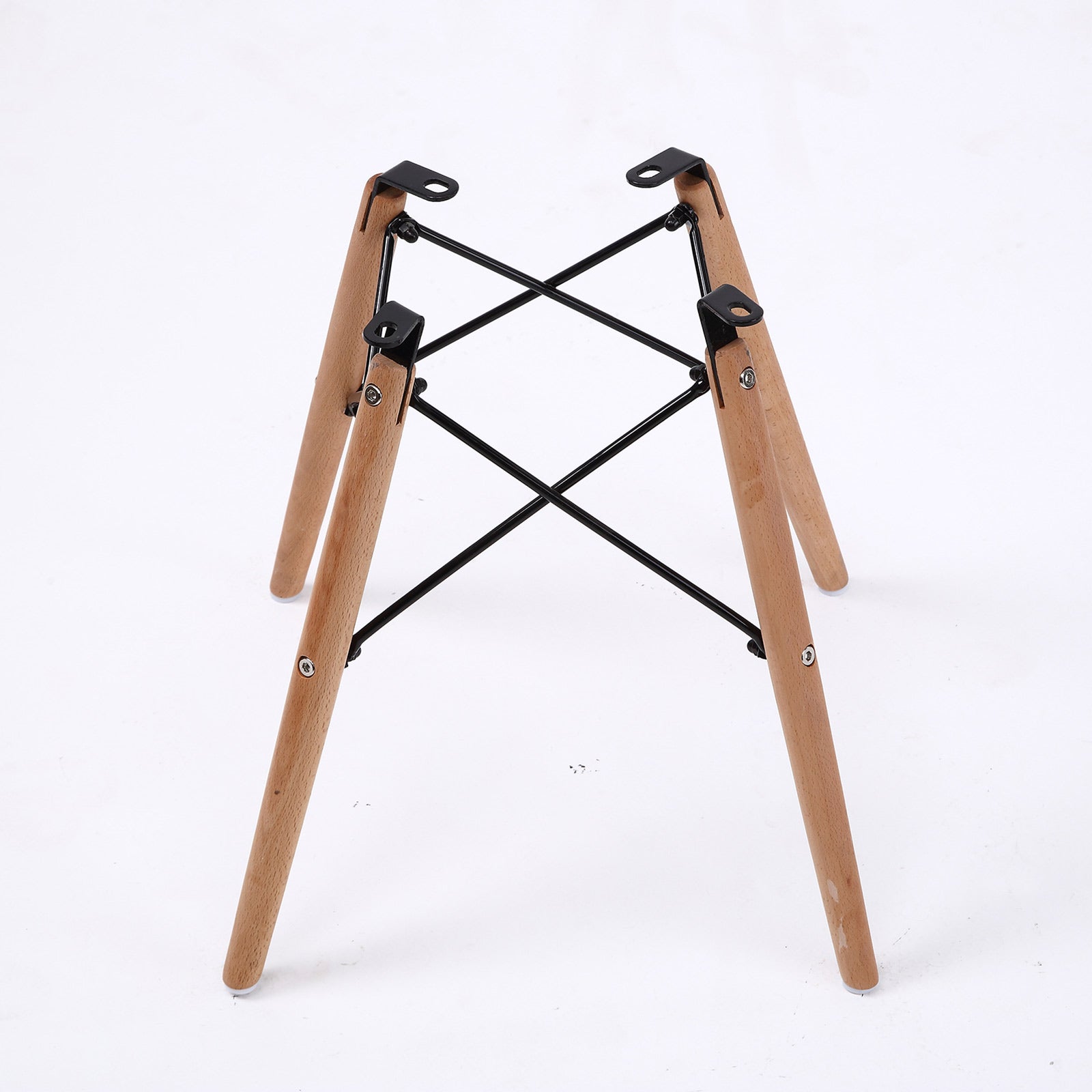 Set of 4 Retro Dining Café Chair DSW Plastic - Black Homecoze