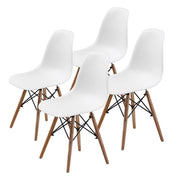Set of 4 Retro Dining Café Chair DSW Plastic - White Homecoze