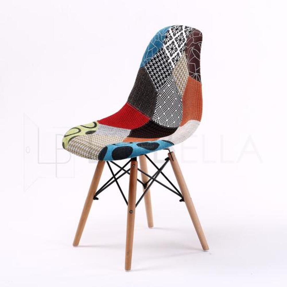 Set of 4 Retro Dining Café Chairs with Padded Seat - Multi Pattern Homecoze