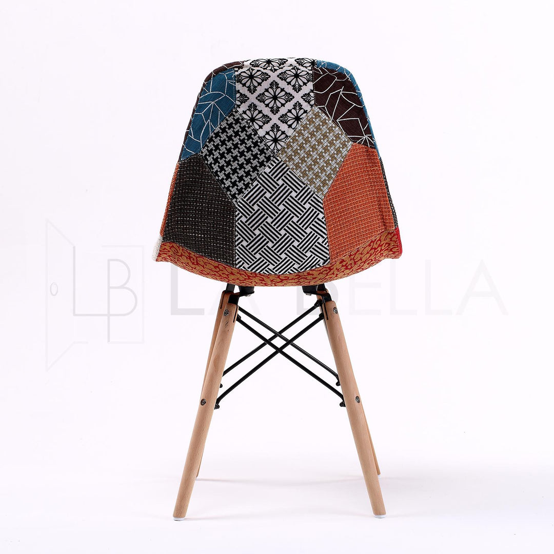 Set of 4 Retro Dining Café Chairs with Padded Seat - Multi Pattern Homecoze