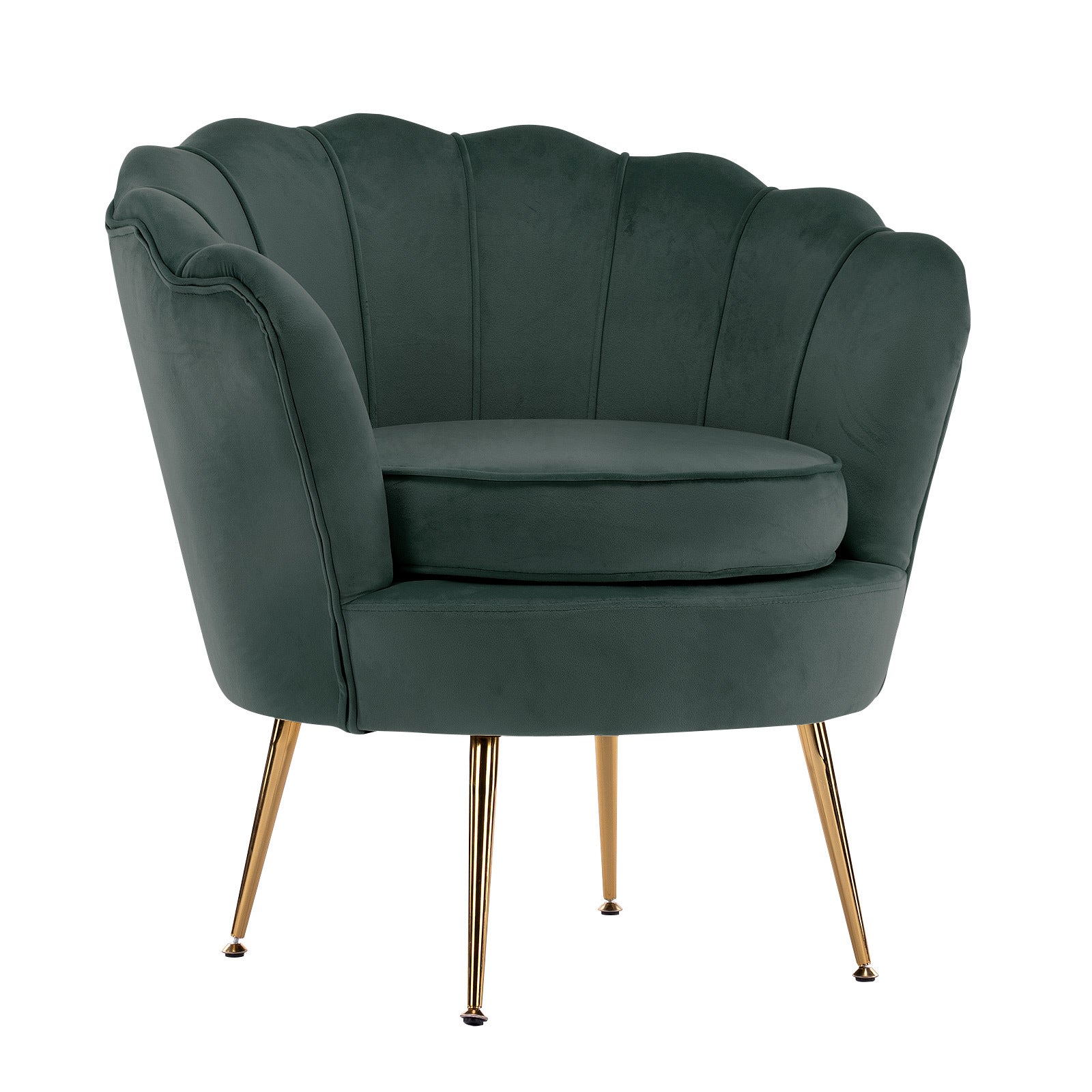 Shell Scallop Green Armchair Accent Chair Velvet Homecoze