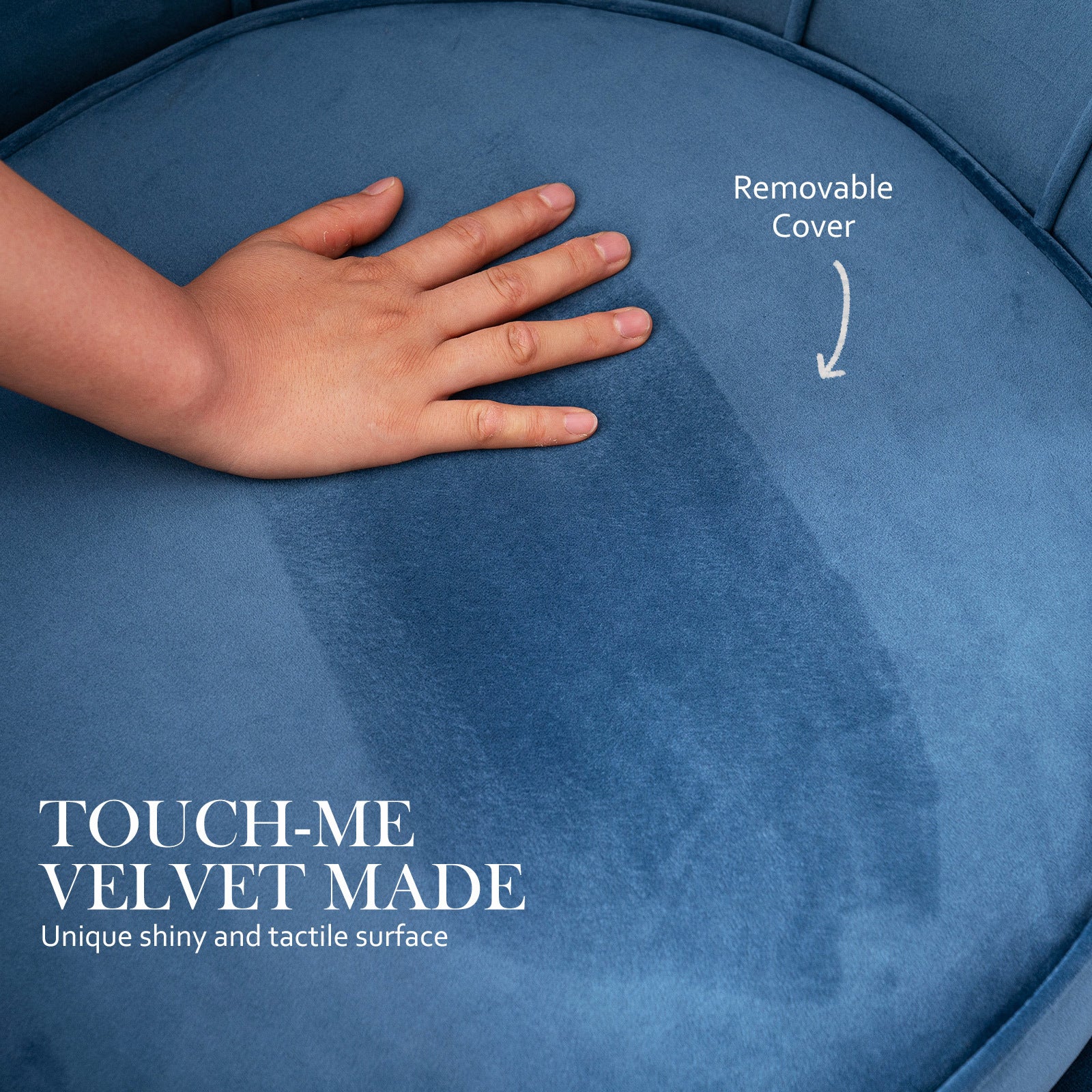 Shell Scallop Navy Blue Armchair Accent Chair Velvet Homecoze