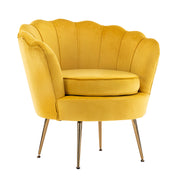 Shell Scallop Yellow Armchair Accent Chair Velvet Homecoze