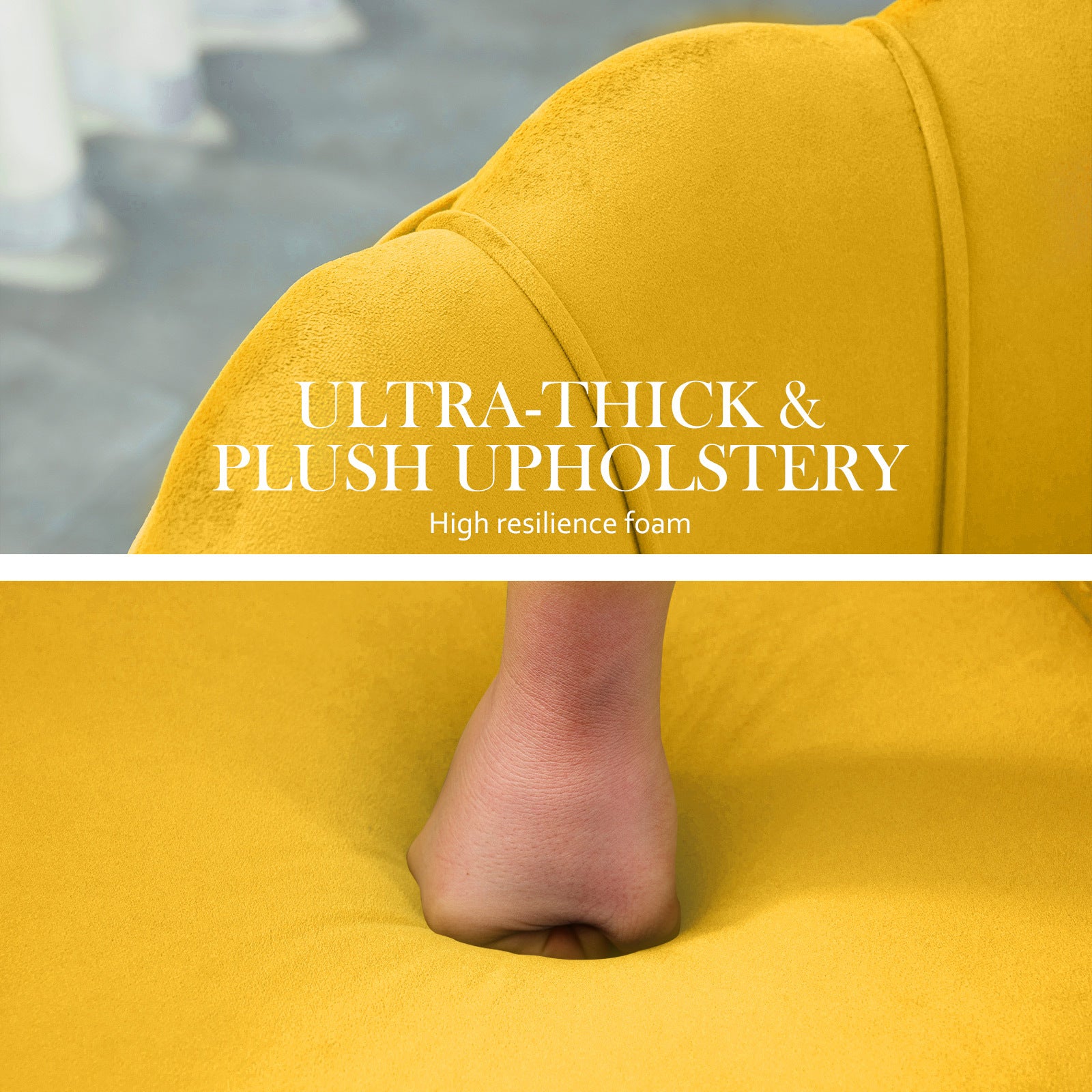Shell Scallop Yellow Armchair Accent Chair Velvet Homecoze