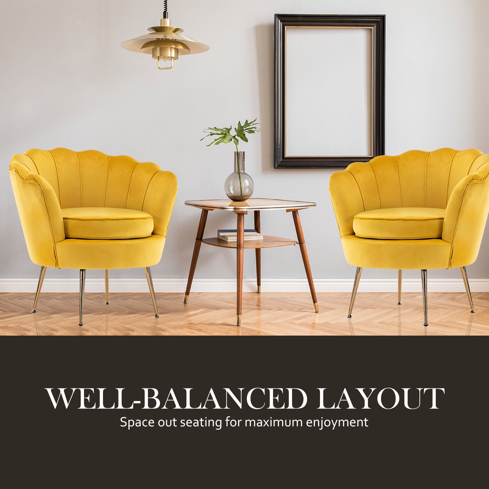 Shell Scallop Yellow Armchair Accent Chair Velvet Homecoze