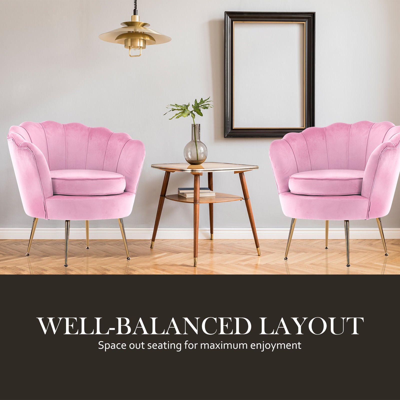 Pink velvet best sale shell chair