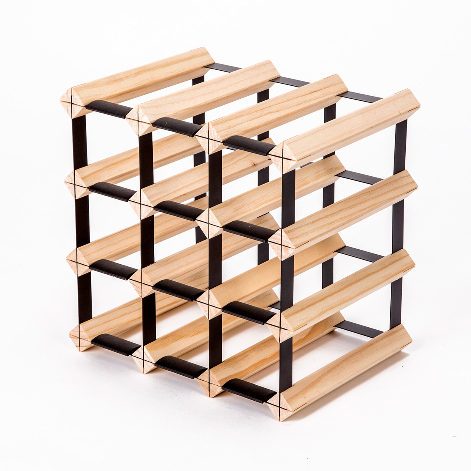 12 Bottle Wine Rack Wooden Wall Storage Cellar Organizer - Natural Homecoze