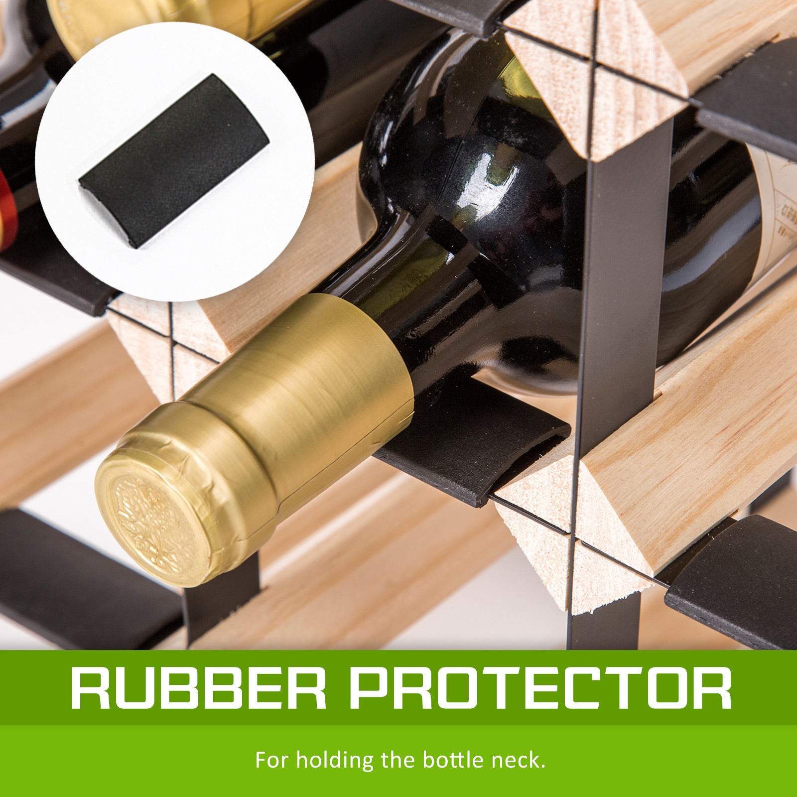 12 Bottle Wine Rack Wooden Wall Storage Cellar Organizer - Natural Homecoze