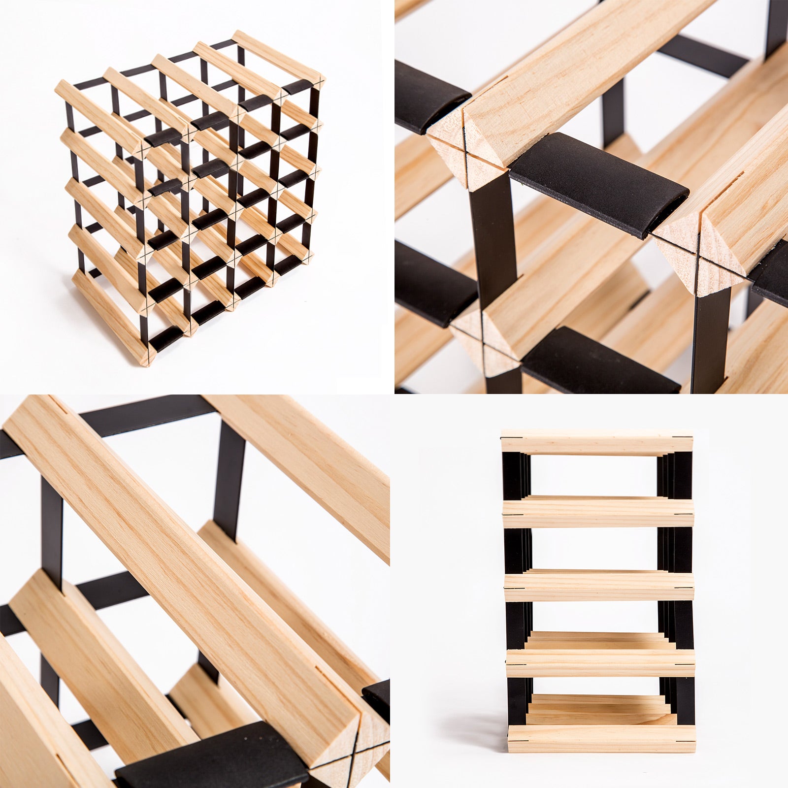 20 Bottle Wine Rack Wooden Wall Storage Cellar Organizer - Natural Homecoze
